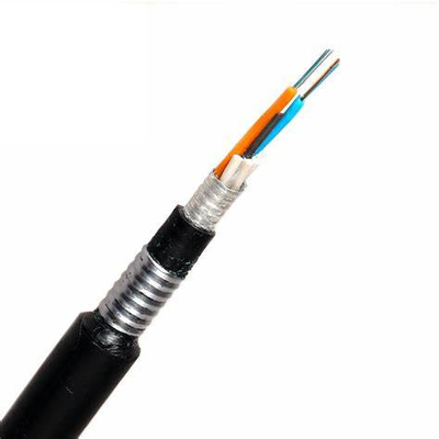 GYTA 12 Core Outdoor Armored Fiber Optic Cable G652D Single Mode Loose Tube Stranded Aluminum Tape Armored PE Jacket Suitable for Long-Distance Backbone Networks