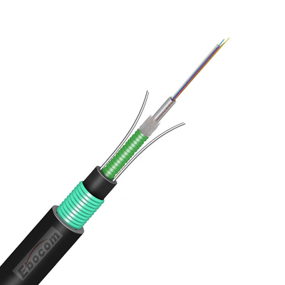 GYXTW Eénmodus 2-12 Core Steel Tape Armored Fiber Optic Cable met G652D PE voor LAN-communicatie
