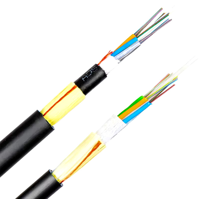 Uitstekend rekbaar ADSS glasvezelkabel 12-144 Core Single Double Jacket voor netwerkcommunicatie