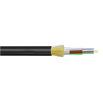 Single jacket ADSS 24 Core All Dielectric Self Supporting Fiber Optic Cable ¢ PE jacket Zwart voor lange span luchtinstallatie